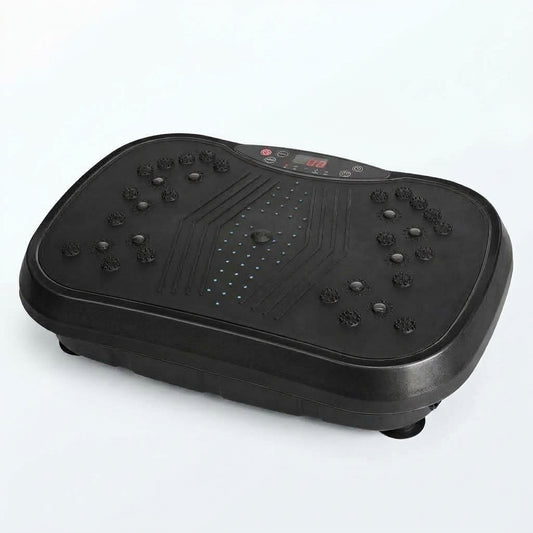 Drainaea Ripple vibration plate in black, three-quarter view on a plain white background.